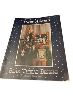 Bear Thread Designs Snow Angels Dianna Akers Snowman Nativity Manger Signed 1995